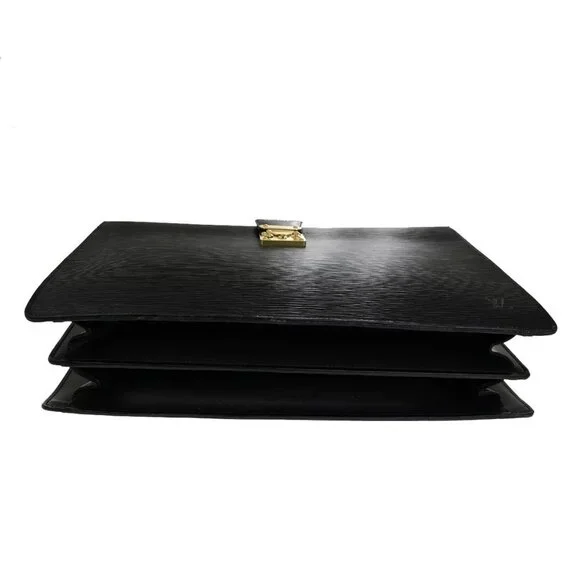LOUIS VUITTON Serviette Fermoir Business Hand Bag Epi Leather BK
